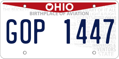 OH license plate GOP1447