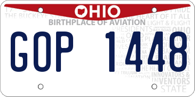OH license plate GOP1448