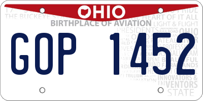 OH license plate GOP1452