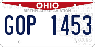 OH license plate GOP1453