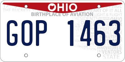 OH license plate GOP1463