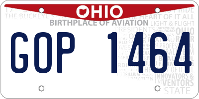 OH license plate GOP1464