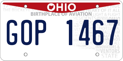 OH license plate GOP1467
