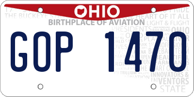 OH license plate GOP1470