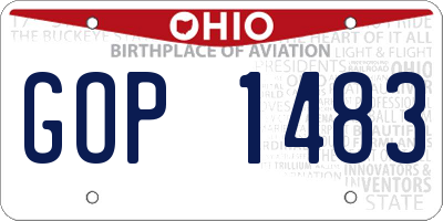 OH license plate GOP1483