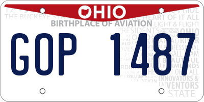 OH license plate GOP1487