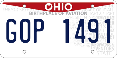 OH license plate GOP1491