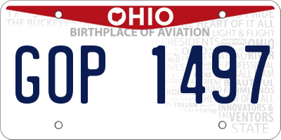 OH license plate GOP1497