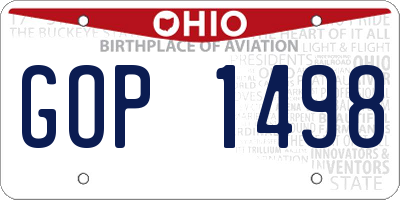 OH license plate GOP1498