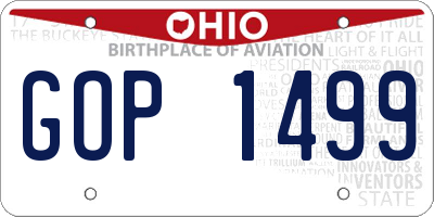 OH license plate GOP1499