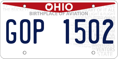 OH license plate GOP1502