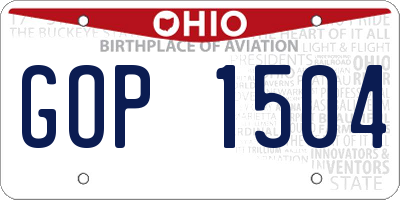 OH license plate GOP1504