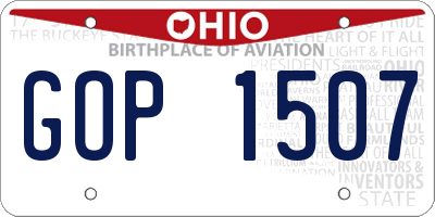OH license plate GOP1507