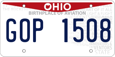 OH license plate GOP1508