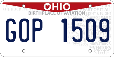 OH license plate GOP1509