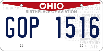 OH license plate GOP1516