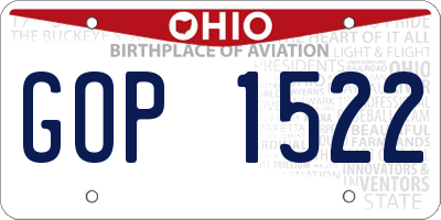 OH license plate GOP1522