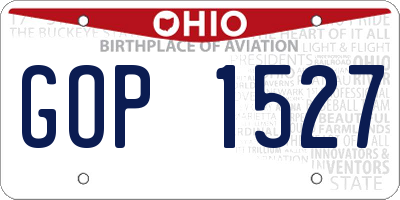 OH license plate GOP1527