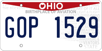 OH license plate GOP1529