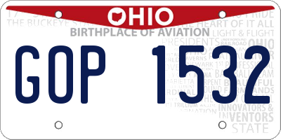 OH license plate GOP1532