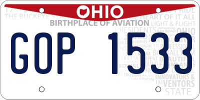 OH license plate GOP1533