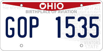 OH license plate GOP1535