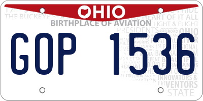 OH license plate GOP1536