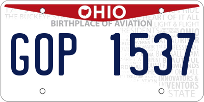 OH license plate GOP1537