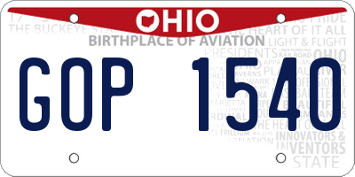 OH license plate GOP1540