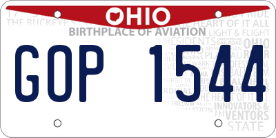 OH license plate GOP1544