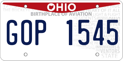 OH license plate GOP1545