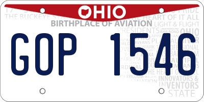 OH license plate GOP1546