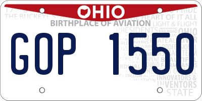 OH license plate GOP1550