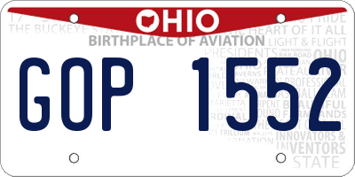 OH license plate GOP1552