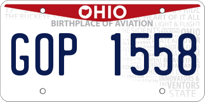 OH license plate GOP1558