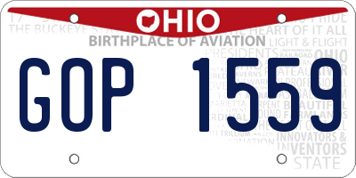 OH license plate GOP1559