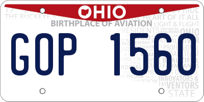 OH license plate GOP1560