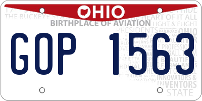 OH license plate GOP1563