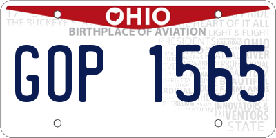 OH license plate GOP1565