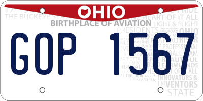 OH license plate GOP1567