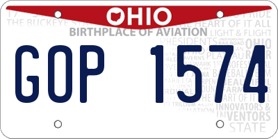 OH license plate GOP1574