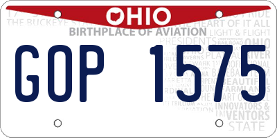 OH license plate GOP1575