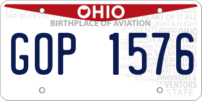 OH license plate GOP1576