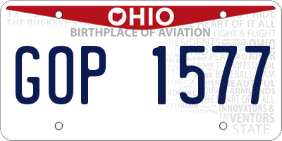 OH license plate GOP1577