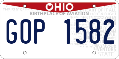 OH license plate GOP1582