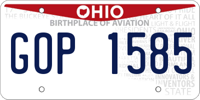 OH license plate GOP1585