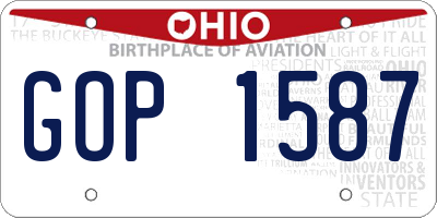 OH license plate GOP1587