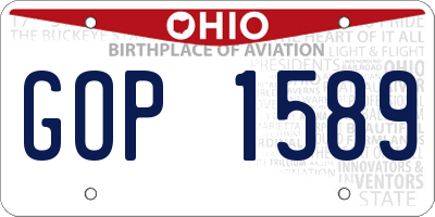 OH license plate GOP1589