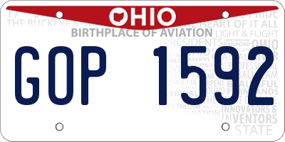 OH license plate GOP1592
