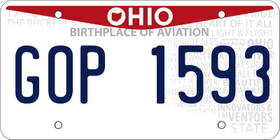 OH license plate GOP1593